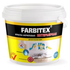 Краска ВД Farbitex, акриловая , моющаяся 6кг Краска ВД Farbitex, акриловая , моющаяся 6кг
