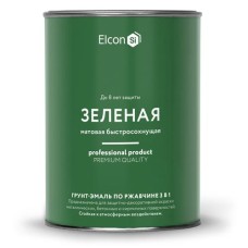 Грунт-эмаль Elcon по ржавчине зеленая матовая 0,8кг