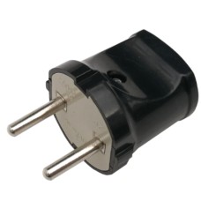 Вилка прямая 10А черная 4242 IN HOME