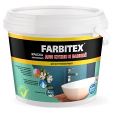 Краска ВД Farbitex, белая, фасадная, 6кг Краска ВД Farbitex, белая, фасадная, 6кг