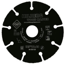 Диск алмазный отрезной сегментный 125*22.23 Hilberg карбид вольфрамовый Super Wood (ламинат, дерево, МДФ) Диск алмазный отрезной сегментный 125*22.23 Hilberg карбид вольфрамовый Super Wood (ламинат, дерево, МДФ)