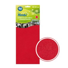 Салфетка Kolibriya Nimbi-46 Дом-Офис, микрофибра. 40х40см, для Офиса, Красная