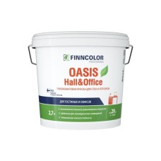Краска ВД FINNCOLOR OASIS HALL&OFFICE А стойкая к мытью интерьерная , 2,7л Краска ВД FINNCOLOR OASIS HALL&OFFICE А стойкая к мытью интерьерная , 2,7л