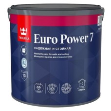 Краска ВД TIKKURILA EURO POWER 7 матовая для стен и потолков, А 9л Краска ВД TIKKURILA EURO POWER 7 матовая для стен и потолков, А 9л