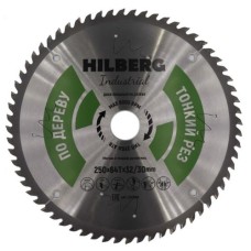 Диск пильный по дереву Hilberg Industrial HWT218 250*2,0*64Т*32/30 мм