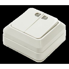 Выключатель BOLLETO 2 кл. с подсветкой накладной белый 7123 IN HOME Выключатель BOLLETO 2 кл. с подсветкой накладной белый 7123 IN HOME