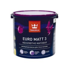 Краска ВД TIKKURILA ЕВРО MATT-3, для стен и потолка,интерьерная,глубокоматовая,база А, 2,7л Краска ВД TIKKURILA ЕВРО MATT-3, для стен и потолка,интерьерная,глубокоматовая,база А, 2,7л