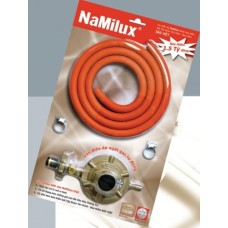 Регулятор давления сжиженного газа NaMilux, 2 хомута, шланг 1,5м