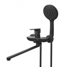 Смеситель GROSS AQUA Evo Matt Black 7121297MB-35F д/ванны с дл. изливом 350 мм, встр. дивертор, хром Смеситель GROSS AQUA Evo Matt Black 7121297MB-35F д/ванны с дл. изливом 350 мм, встр. дивертор, хром