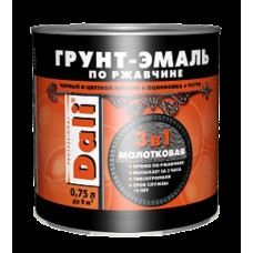 Грунт-эмаль DALIпо ржавчине,молотковая, алкидная,черная0,75л