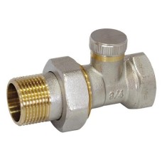 Вентиль регулир д/радиатора прямой под ключ I-TECH FM 3/4", никель, с жёлт засечками на резьбе