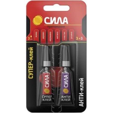 Клей СИЛА супер-клей, сверхпрочный, 3 гр + Антиклей 3 гр Клей СИЛА супер-клей, сверхпрочный, 3 гр + Антиклей 3 гр