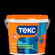 Краска ВД ТЕКС Универсал, белая, фасадная, 1,3 кг Краска ВД ТЕКС Универсал, белая, фасадная, 1,3 кг