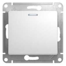 Выключатель GLOSSA 1 кл с подсветкой, 10АХ, механизм БЕЛЫЙ Выключатель GLOSSA 1 кл с подсветкой, 10АХ, механизм БЕЛЫЙ
