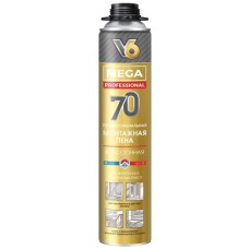 Пена монтажная V6 MEGA 70л всесезонная 900гр Пена монтажная V6 MEGA 70л всесезонная 900гр