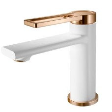 Смеситель для умывальника I-TECH, DORADO 10, однорычажный, белый/золото, шпилька Смеситель для умывальника I-TECH, DORADO 10, однорычажный, белый/золото, шпилька