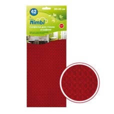 Салфетка Kolibriya Nimbi-42 Дом-Офис, Вафельн. 30х30см, для стекол, красная