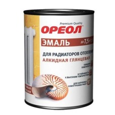 Эмаль алкид Ореол, белая глянцевая, для радиаторов, 0,5кг Эмаль алкид Ореол, белая глянцевая, для радиаторов, 0,5кг