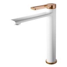 Смеситель для умывальника I-TECH, DORADO 11, однорычажный, белый/золото, гайка Смеситель для умывальника I-TECH, DORADO 11, однорычажный, белый/золото, гайка