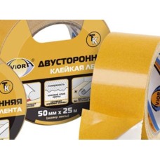 Лента AVIORA двустор, клейкая, тканев основа, 50ммх25м Лента AVIORA двустор, клейкая, тканев основа, 50ммх25м