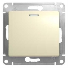 Выключатель GLOSSA 1 кл с подсветкой, 10АХ, механизм БЕЖЕВЫЙ Выключатель GLOSSA 1 кл с подсветкой, 10АХ, механизм БЕЖЕВЫЙ