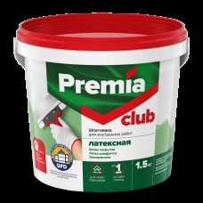 Шпатлевка PREMIA Club латексная д/внутренних работ 1,5кг ведро Шпатлевка PREMIA Club латексная д/внутренних работ 1,5кг ведро