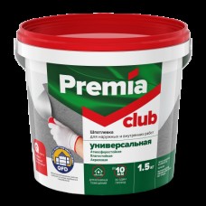 Шпатлевка PREMIA Club универсальнаяд/наружн. и внутренних работ 1,5кг ведро Шпатлевка PREMIA Club универсальнаяд/наружн. и внутренних работ 1,5кг ведро