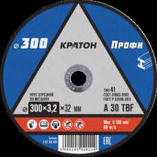 Круг отрезной по металлу Кратон "Профи" A24RBF 300х3,2х32,0 мм Круг отрезной по металлу Кратон "Профи" A24RBF 300х3,2х32,0 мм