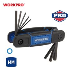 Набор ключей WORKPRO шестигранных, складных, 8шт Набор ключей WORKPRO шестигранных, складных, 8шт