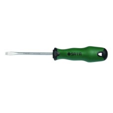 Отвертка Sata с обрезиненной ручкой шлицевая SL-8х150мм, S63416 Отвертка Sata с обрезиненной ручкой шлицевая SL-8х150мм, S63416