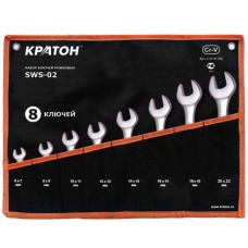 Набор ключей рожковых Кратон SWS-02 8 пр. Набор ключей рожковых Кратон SWS-02 8 пр.