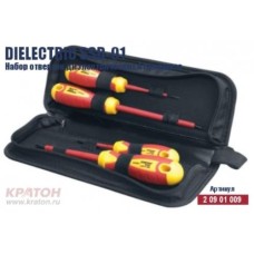 Набор отверток диэлектрических Кратон Dielectric SSD-01, в мягком чехле на молнии, 4 пр.