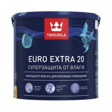 Краска ВД TIKKURILA ЕВРО-20 Extra,моющаяся,для влажных помещений,полуматовая 2,7л Краска ВД TIKKURILA ЕВРО-20 Extra,моющаяся,для влажных помещений,полуматовая 2,7л