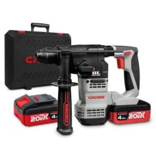Перфоратор аккумуляторный CROWN XSerie CT28001HX-4 BMC,20В,2,3 Дж,0-1400 об.мин,0-4500 уд.мин,4,0 Ачx2Li,SDS-Plus Перфоратор аккумуляторный CROWN XSerie CT28001HX-4 BMC,20В,2,3 Дж,0-1400 об.мин,0-4500 уд.мин,4,0 Ачx2Li,SDS-Plus