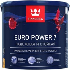 Краска ВД TIKKURILA ЕВРО POWER-7 для стен и потолков,интерьерная,матовая,база А 2,7л Краска ВД TIKKURILA ЕВРО POWER-7 для стен и потолков,интерьерная,матовая,база А 2,7л