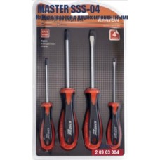 Набор отверток с двухкомпонентными рукоятками Кратон Master SSS-04, 4 пр., блистер
