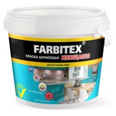 Краска ВД Farbitex, акриловая , моющаяся 3кг Краска ВД Farbitex, акриловая , моющаяся 3кг
