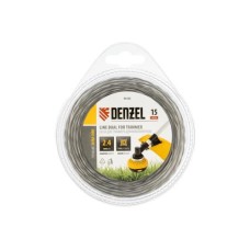 Леска триммерная двухкомпонентная Extra cord DENZEL 2,4х15м, витой квадрат Леска триммерная двухкомпонентная Extra cord DENZEL 2,4х15м, витой квадрат