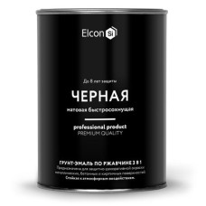 Грунт-эмаль Elcon по ржавчине черная матовая 0,8кг