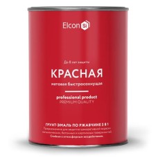 Грунт-эмаль Elcon по ржавчине красная матовая 0,8кг